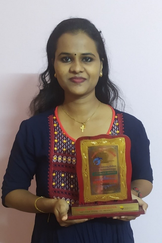 Ms.Helseena E.H, Research Scholar NIPST, received Sarojini Naidu ...